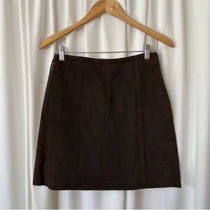 Vintage Women’s Brown Suede Perforated Mini Skirt
